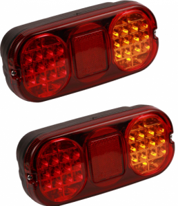 Pair of Led tail lamps to suit JCB - with Socket